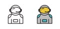 Astronaut icon in vector. Cosmonaut, flying in space.